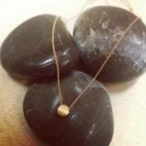 Dot Necklace - Silver chain/Rose Gold Dot Pendant